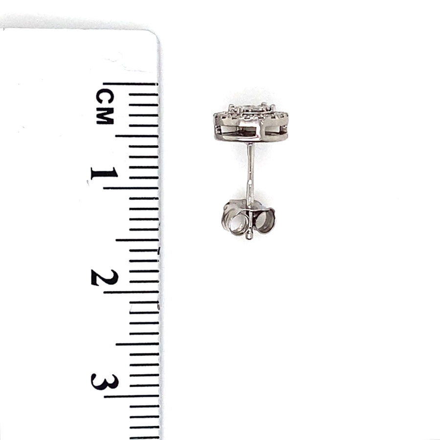 9ct White Gold Diamond Set Cluster Stud Earrings (c. 0.40ct)