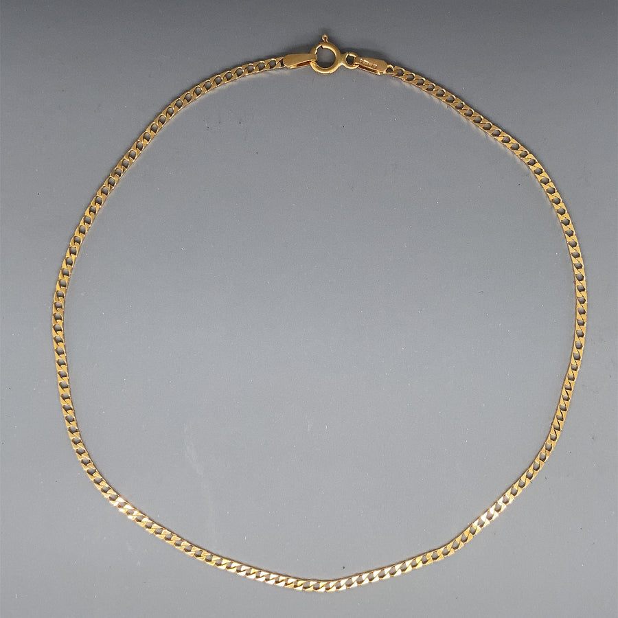 9ct Yellow Gold Curb Anklet (10")