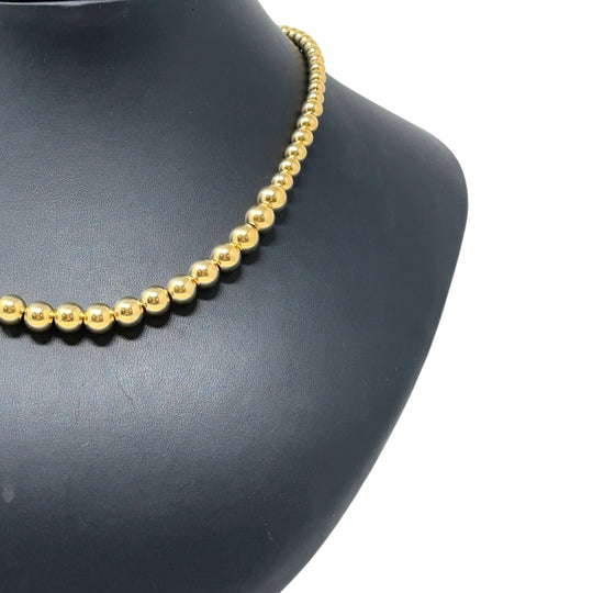 Sterling Silver Gold Coloured Bead Chain (17")