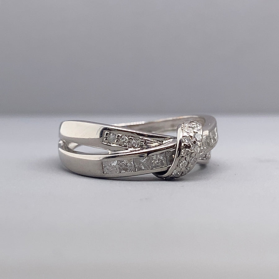 9ct White Gold Diamond Ring (c. 0.50ct) - Size K 1/2