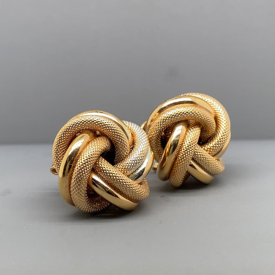9ct Yellow Gold Chunky Knot Earrings