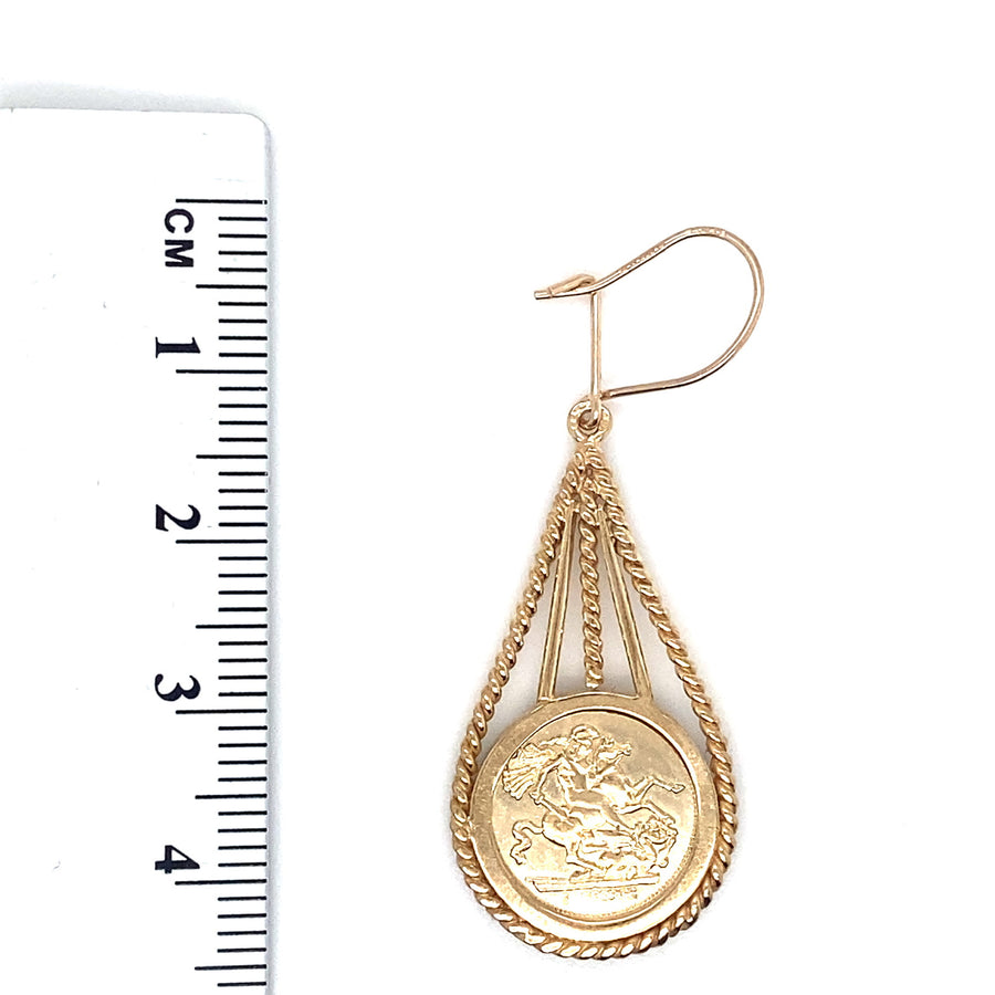 9ct Yellow Gold St George Earrings