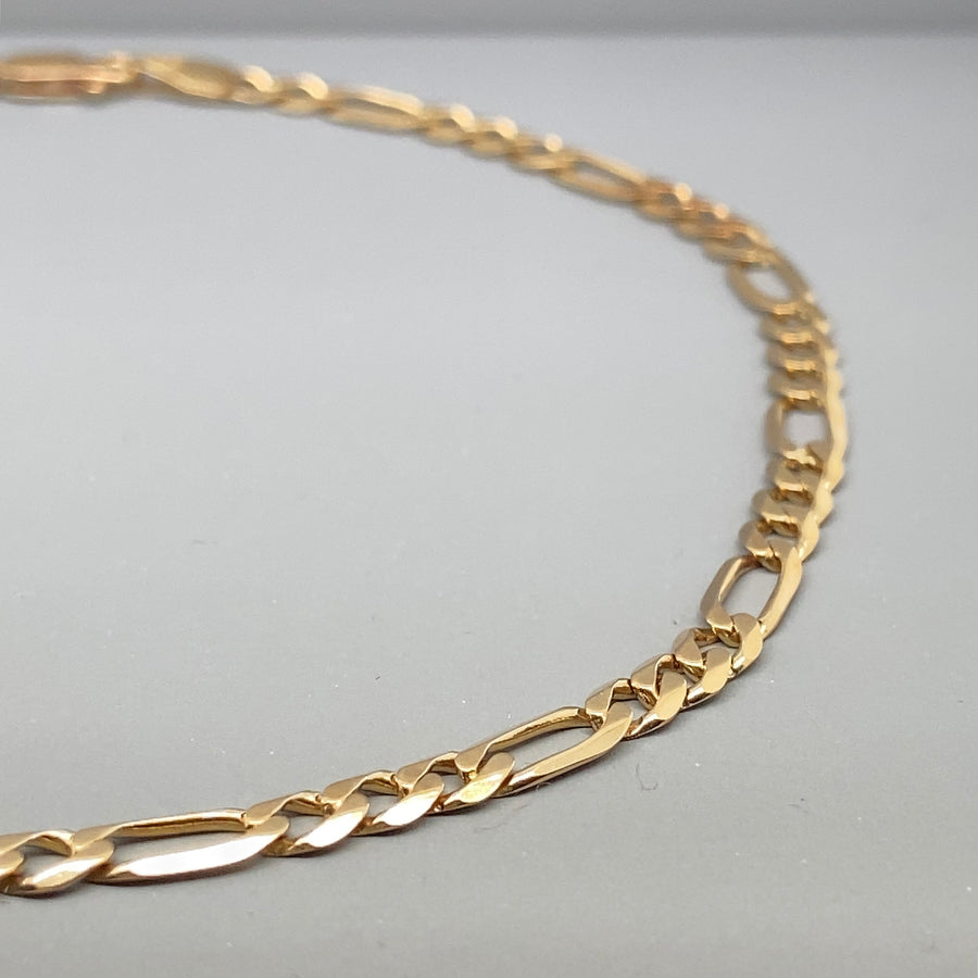 9ct Yellow Gold Figaro Anklet (10.5")