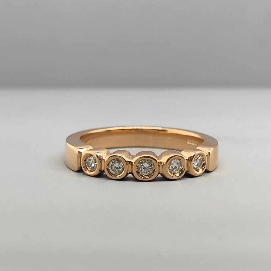 18ct Yellow Gold Diamond Ring (c. 0.20ct) - Size J 1/2