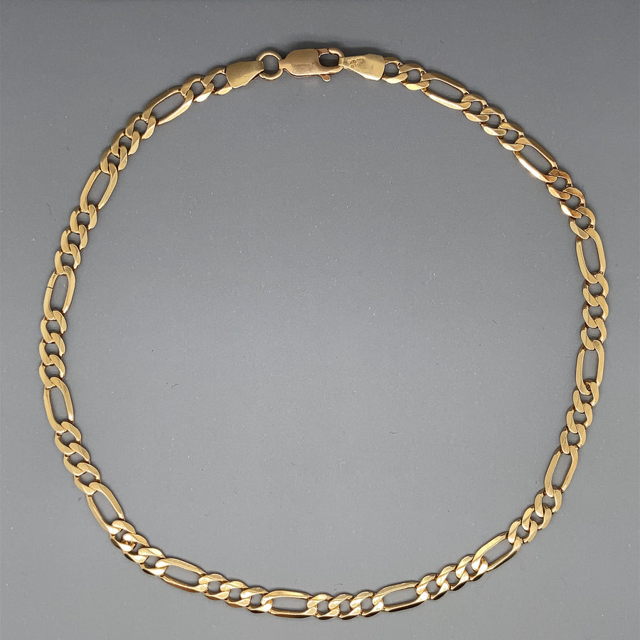 9ct Yellow Gold Figaro Anklet (10.5")
