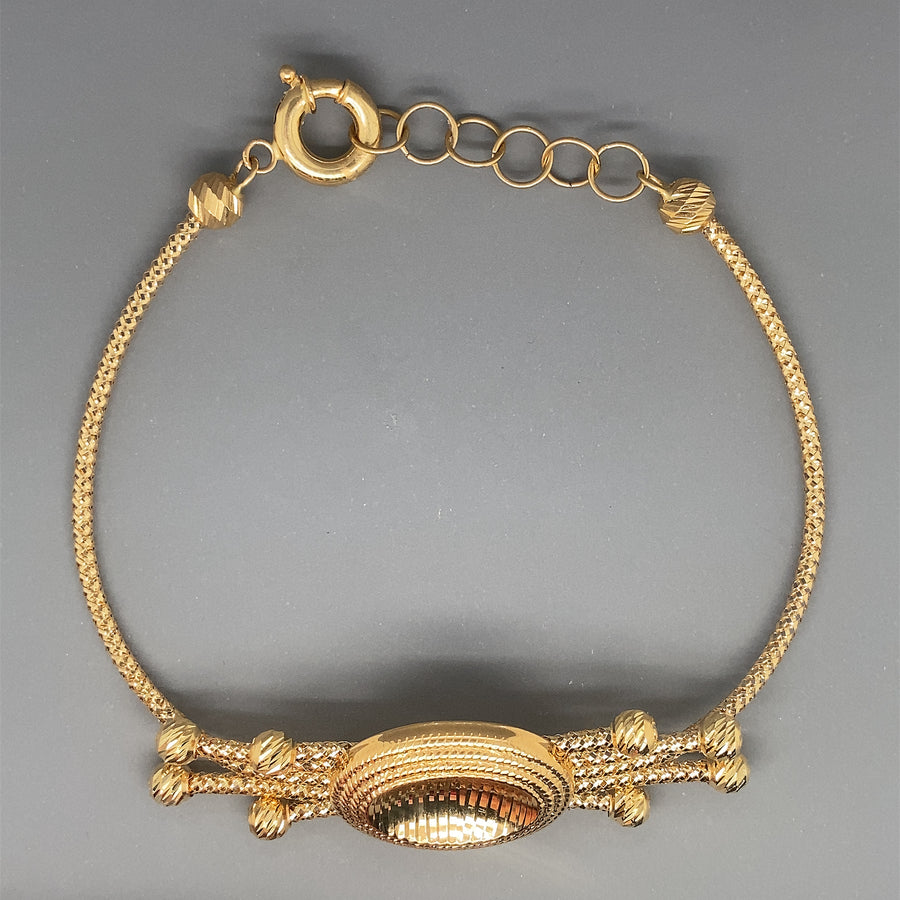 18ct Yellow Gold Fancy Oval and Ball Bracelet (NEW!)