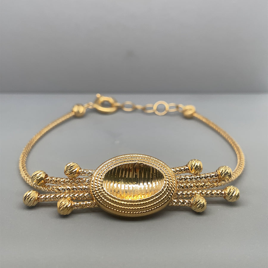 18ct Yellow Gold Fancy Oval and Ball Bracelet (NEW!)
