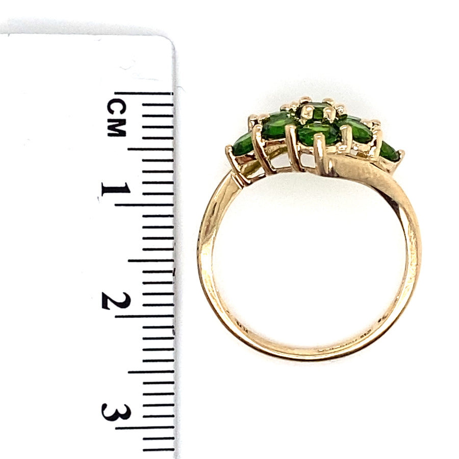 9ct Yellow Gold Green Tourmaline Ring - Size N