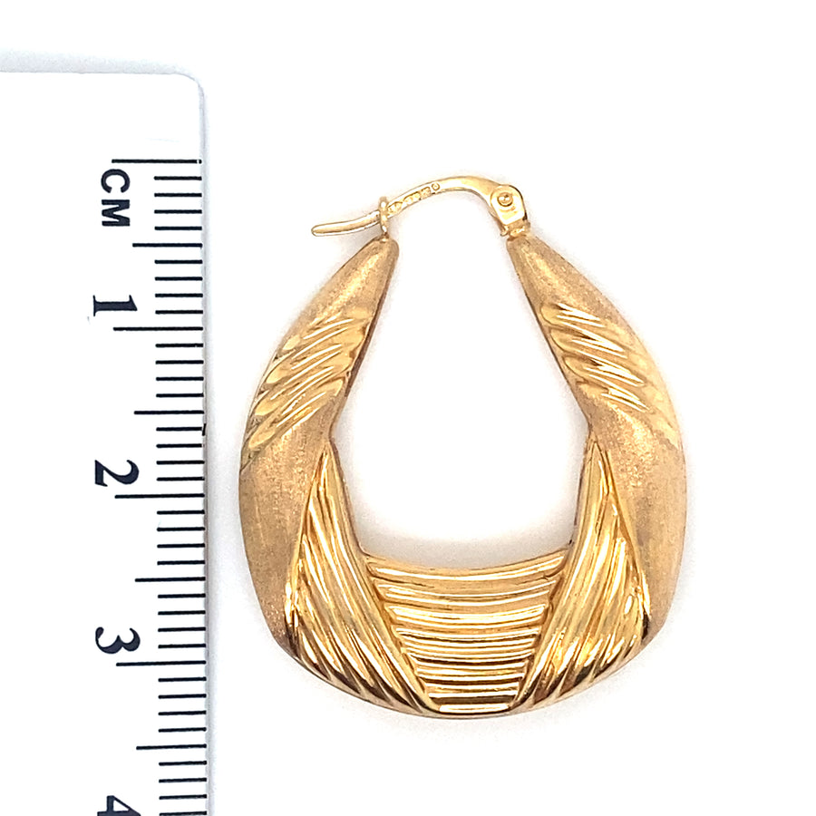 9ct Yellow Gold Creoles Hoop Earrings