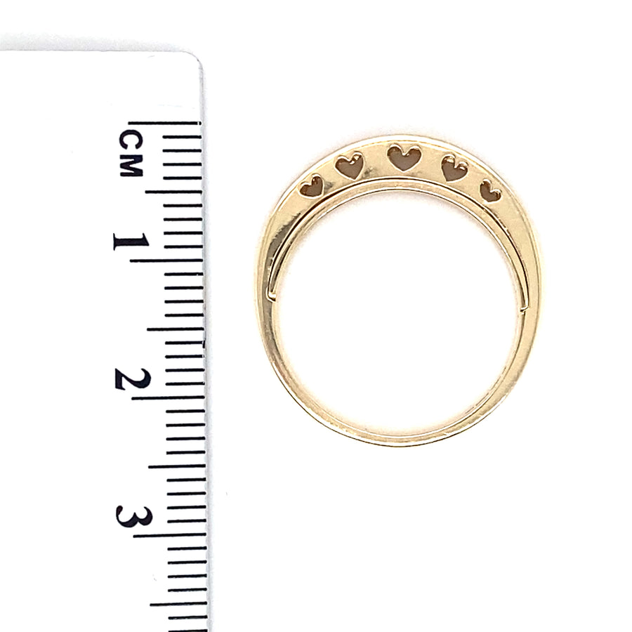 9ct Yellow Gold Diamond I Love You Ring - Size O