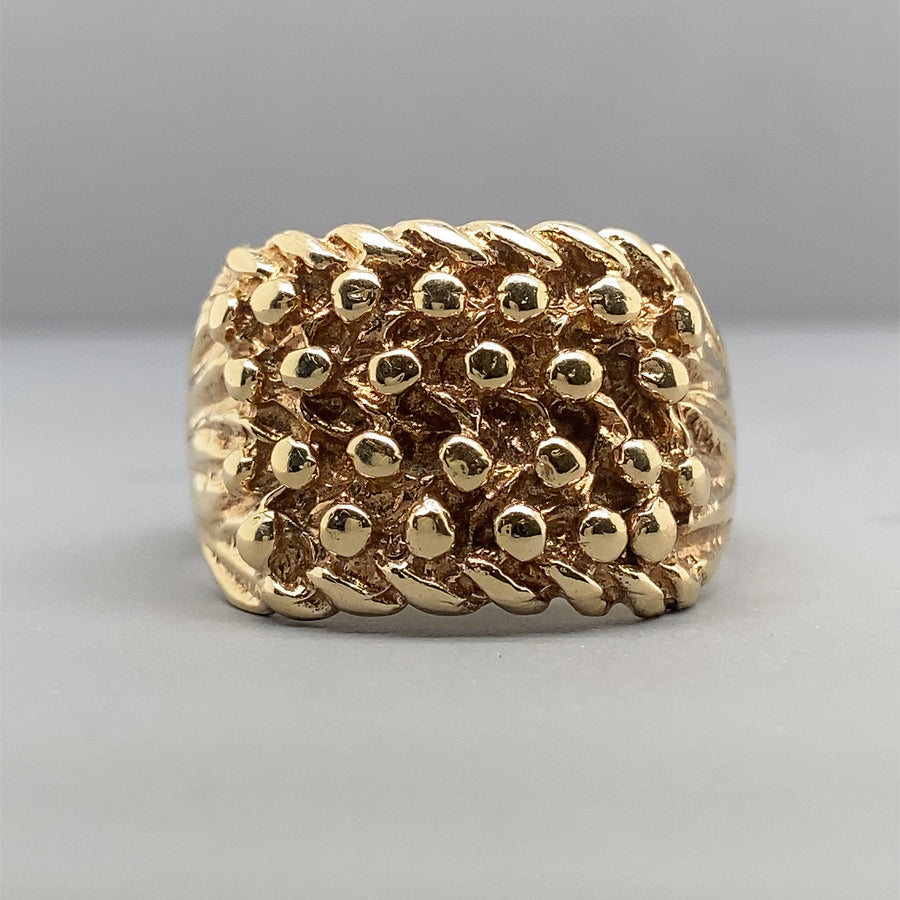 9ct Yellow Gold Keeper Ring - Size T