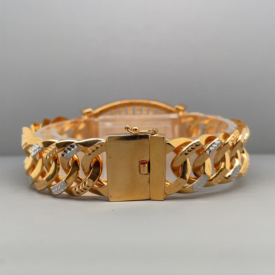 14ct Bi-Colour Fancy Cubic Zirconia Bracelet
