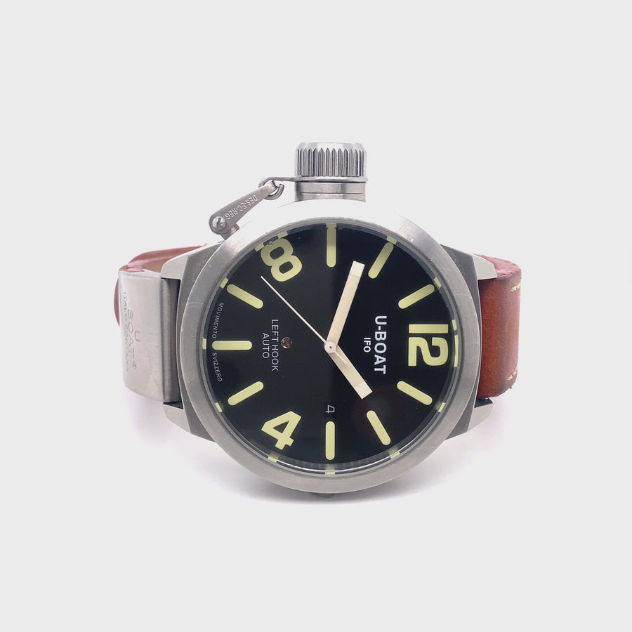Pre-Owned Stainless Steel and Leather Strap Italo Fontana U-Boat Watch (Gents)