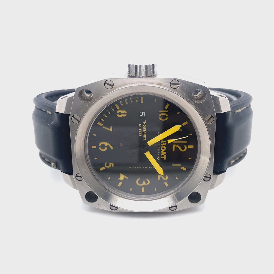Pre-Owned Stainless Steel and Rubber Strap Italo Fontana Thousands of Feet U-Boat Watch (Gents)