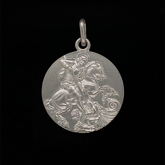 Sterling Silver St George Round Pendant (NEW!)