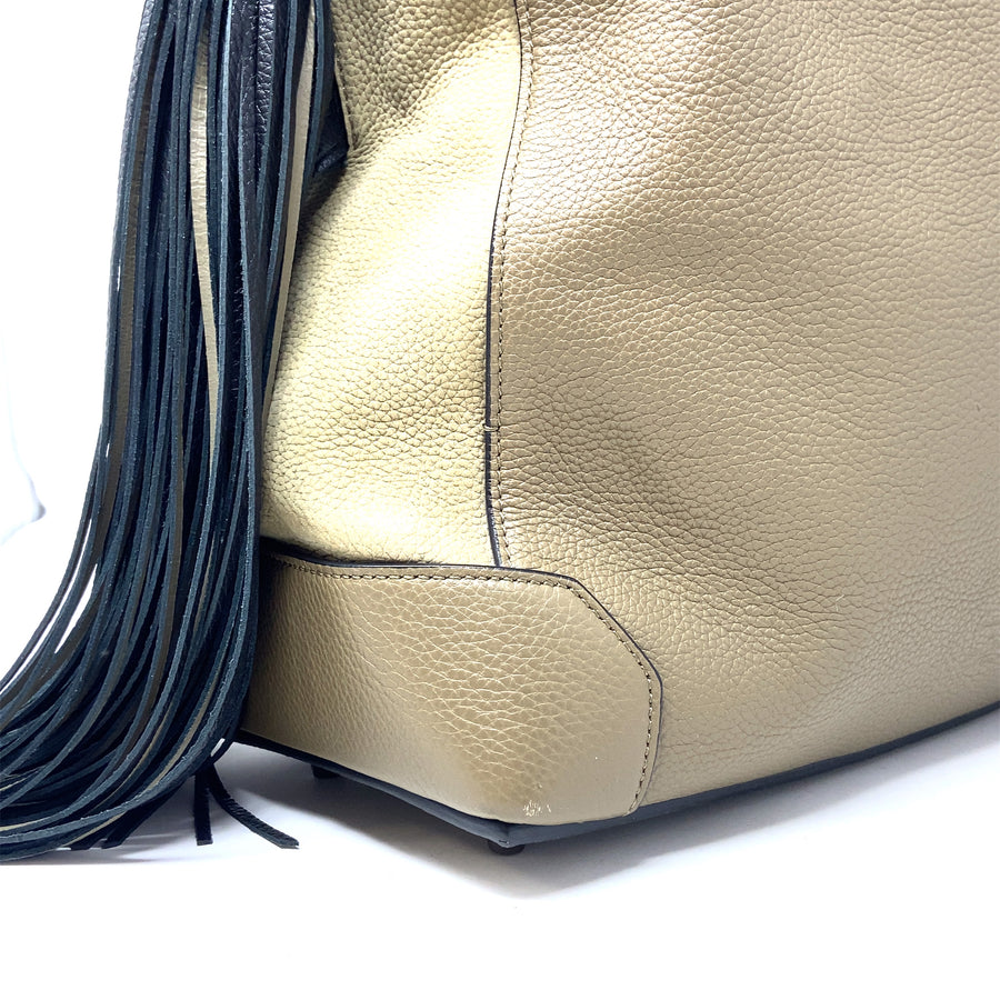 Pre-Owned Christian Louboutin 'Eloise' Khaki Green Calf Leather Hobo Shoulder Bag