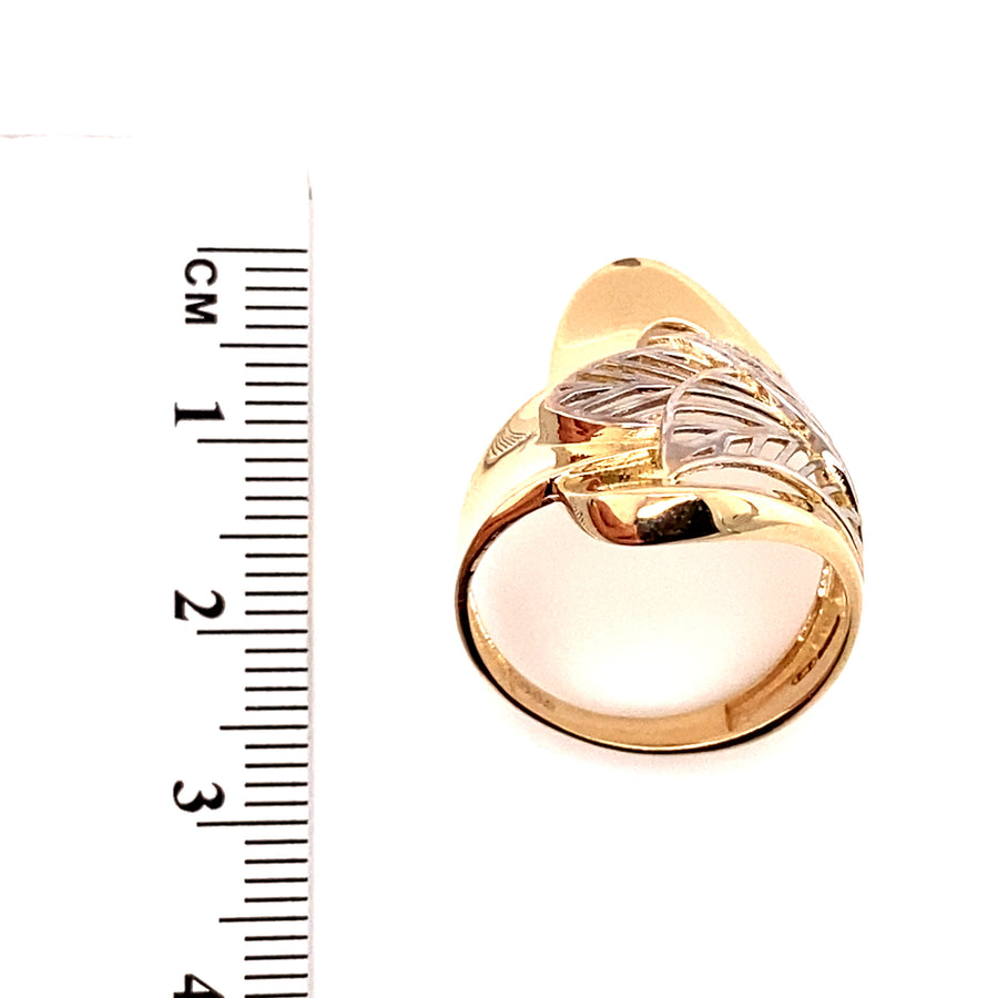 14ct Bi-Colour Fancy Leaf Ring - Size P (NEW!)