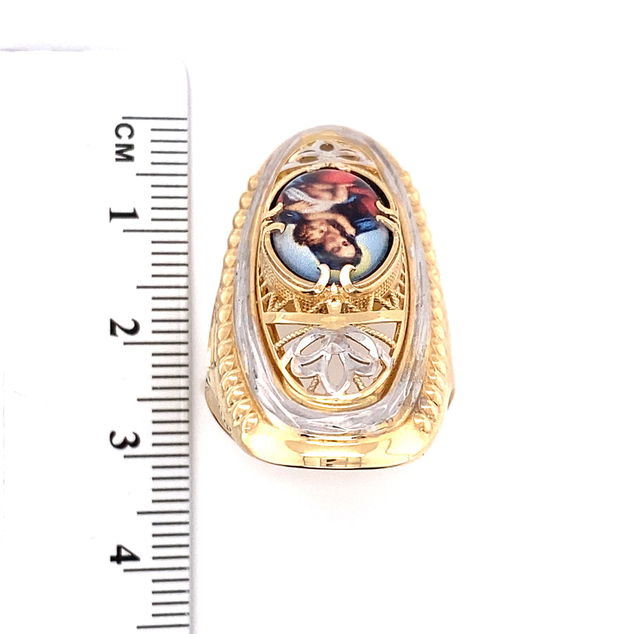 14ct Bi-Colour Gold Fancy Saint Maria Ring - Size U (NEW!)