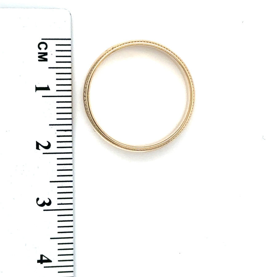 9ct Yellow Gold Band Ring - Size N 1/2