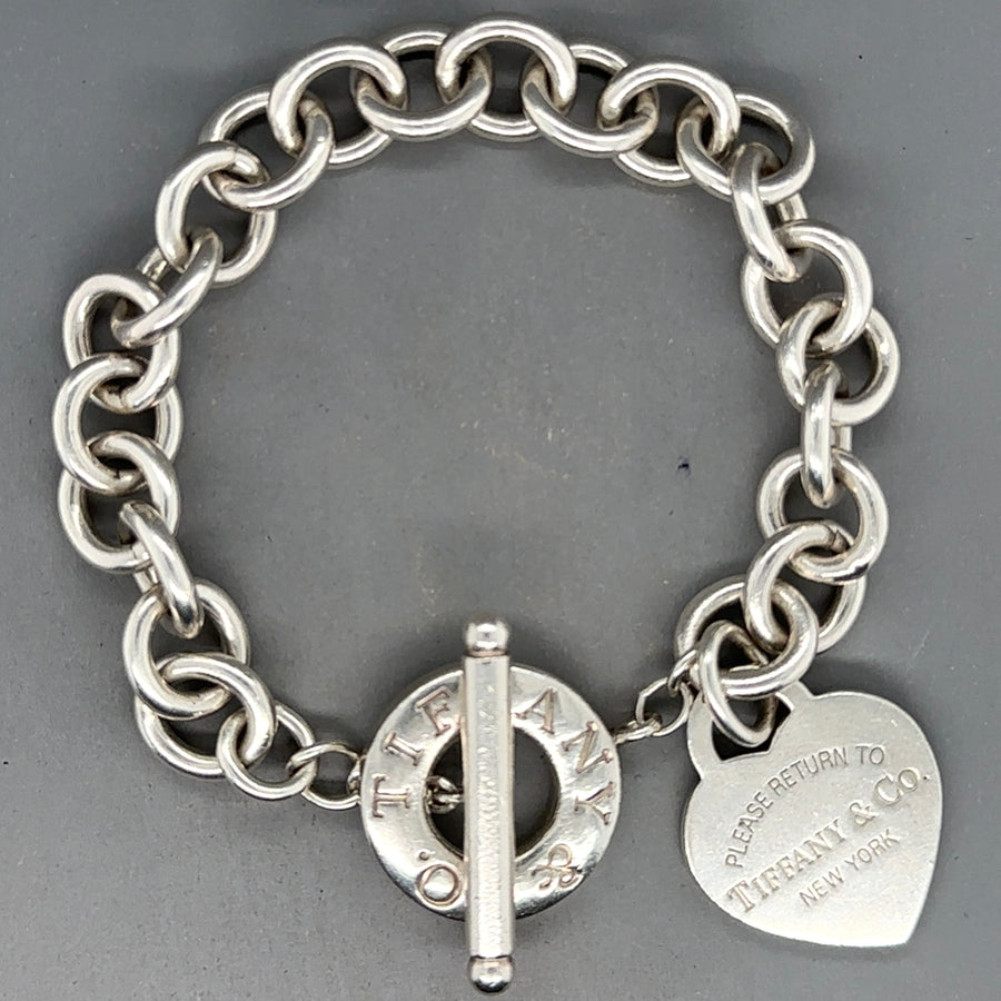 Sterling Silver Tiffany & Co Toggle Heart Bracelet