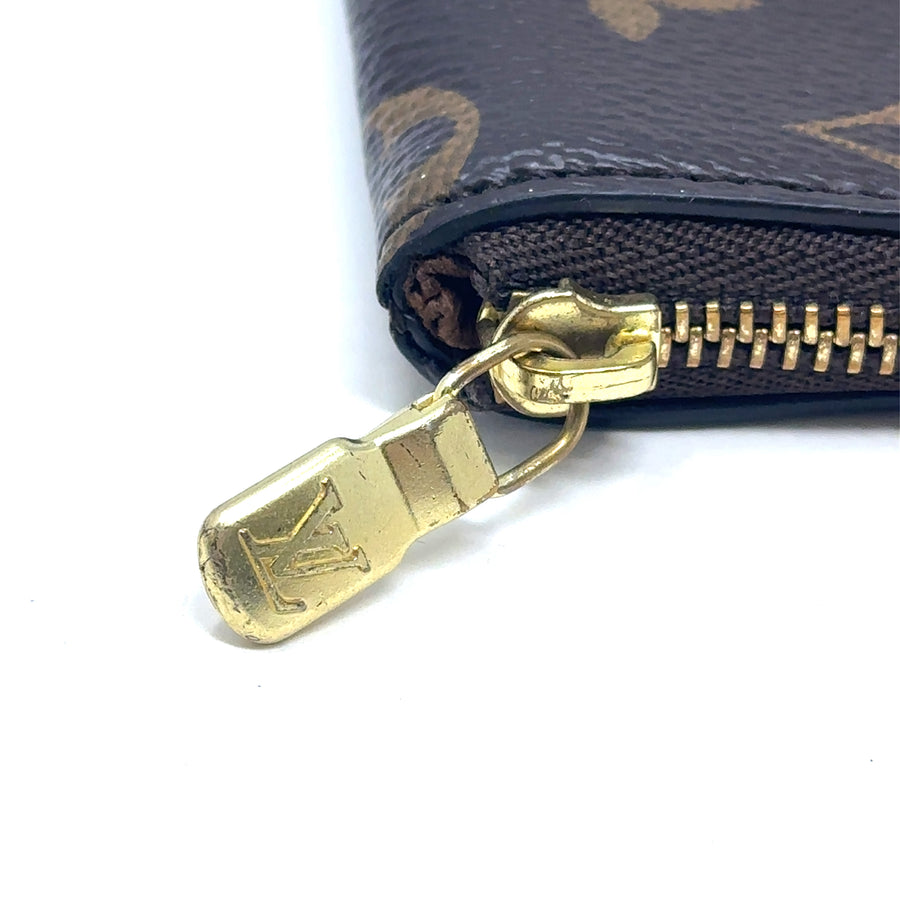 Pre-Owned Leather and Canvas Louis Vuitton Monogram Clutch Bag