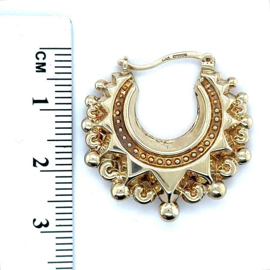9ct Yellow Gold Creoles Hoop Earrings