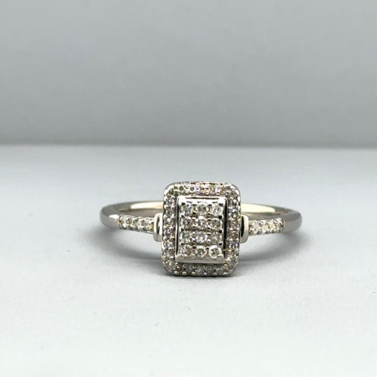 9ct White Gold Diamond Ring (c. 0.20ct) - Size N
