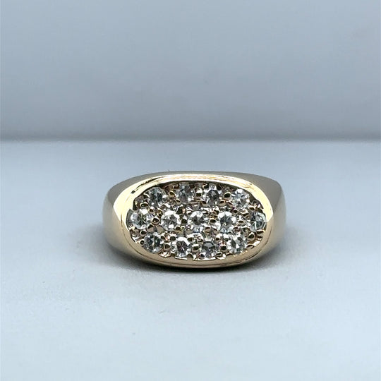 9ct Yellow Gold Diamond Set Fancy Ring (c. 0.50 - 0.55ct) - Size N 1/2