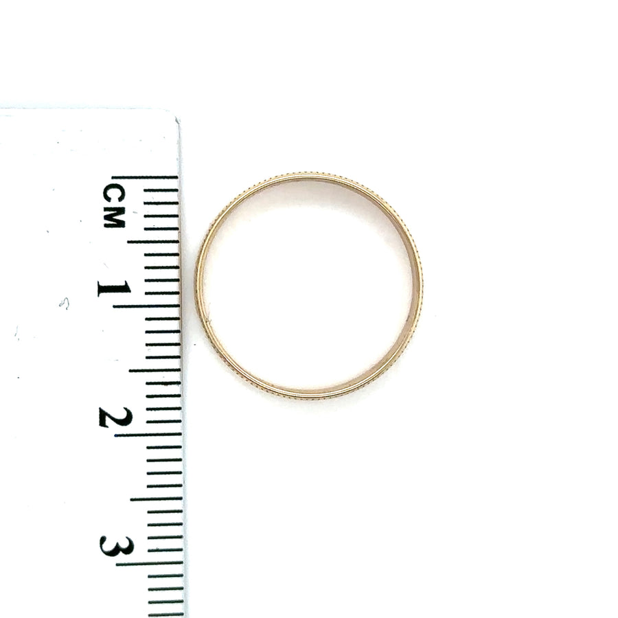 9ct Yellow Gold Band Ring - Size K 1/2