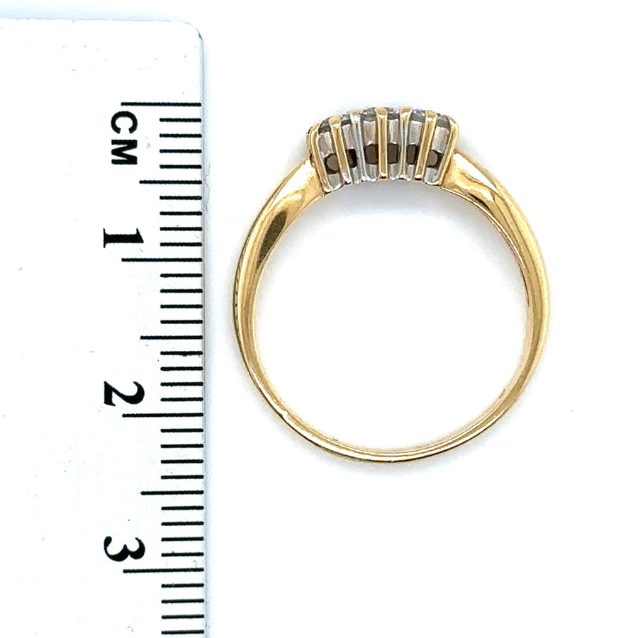 18ct Yellow Gold Three Stone Diamond Ring (c. 0.33ct) - Size O