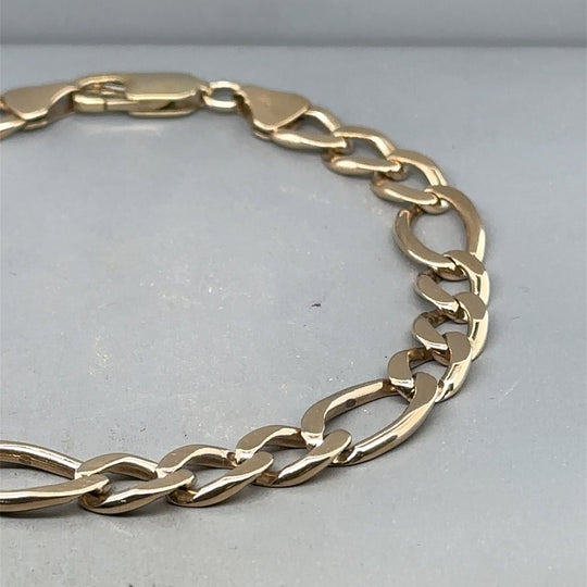 9ct Yellow Gold Figaro Bracelet