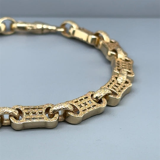 9ct Yellow Gold Fancy Link Bracelet