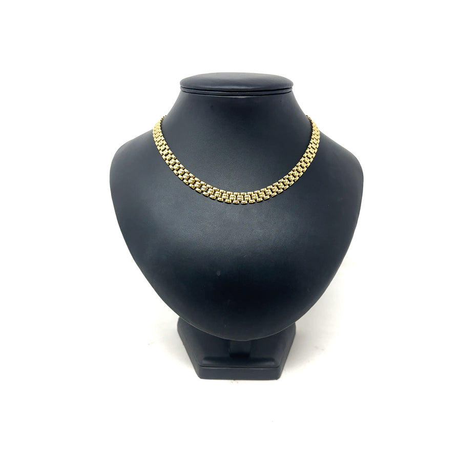 9ct Yellow Gold Fancy Link Necklace (15")