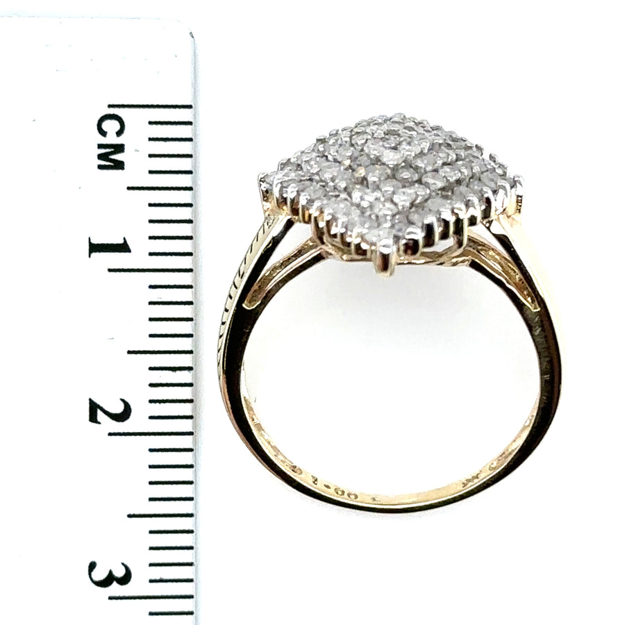 9ct Yellow Gold Diamond Ring (c. 1.00ct) - Size N 1/2