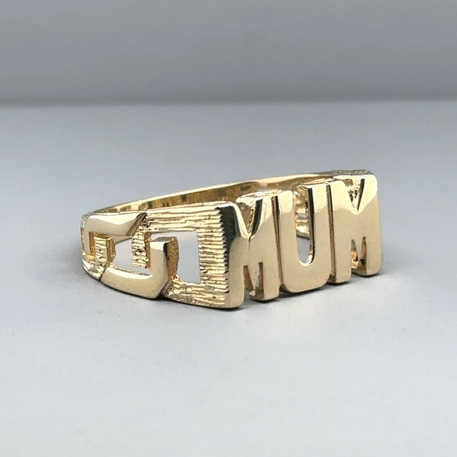 9ct Yellow Gold Mum Ring - Size S
