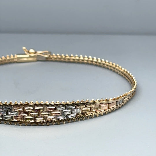 9ct Tri-Colour Bracelet