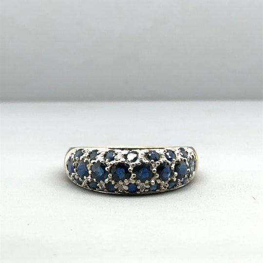 9ct Yellow Gold Blue Spinel Ring - Size P