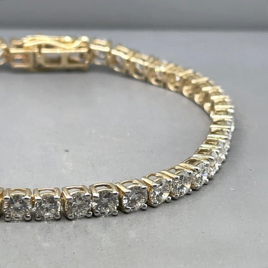 9ct Yellow Gold Lab Grown Diamond Tennis Bracelet (c. 10.00ct) NEW!