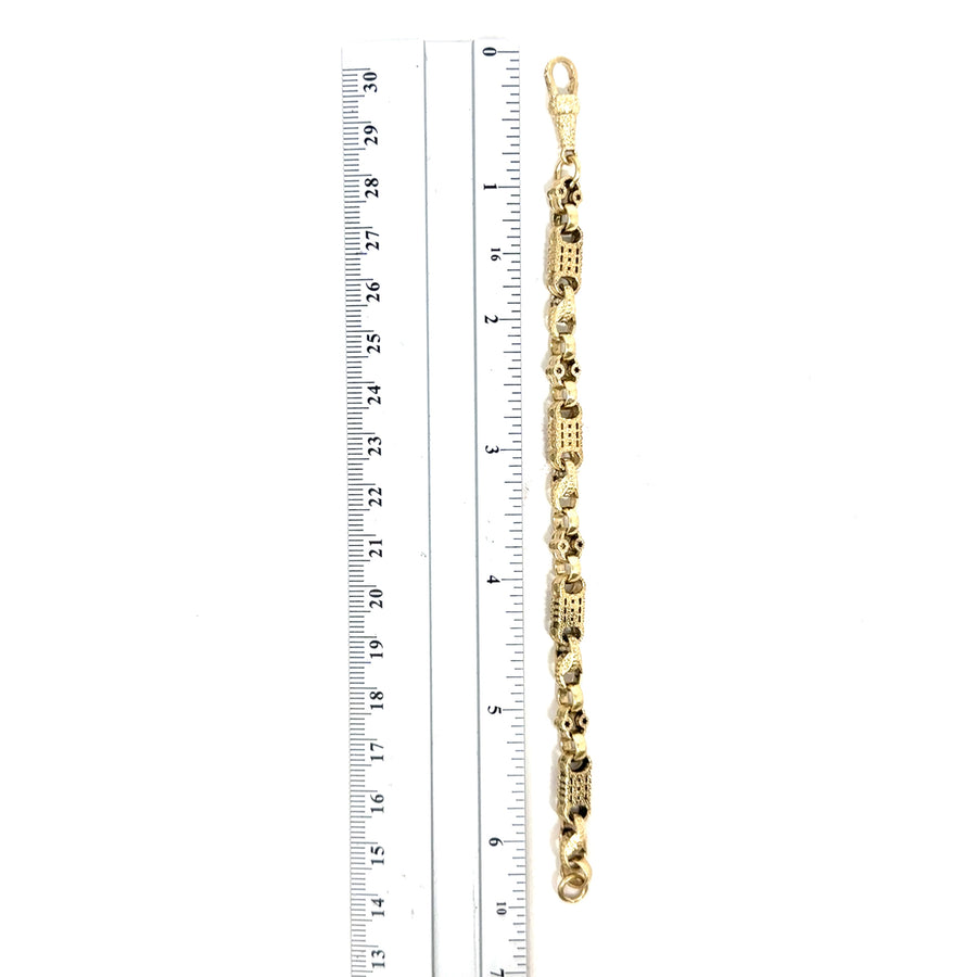 9ct Yellow Gold Fancy Chain Link Small Bracelet