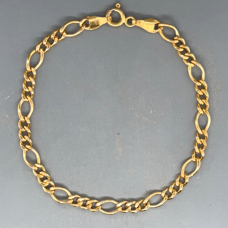 9ct Yellow Gold Figaro Bracelet