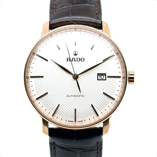 Pre-Owned Gold Plated Stainless Steel Rado Coupole Watch with Leather Strap (Gents)