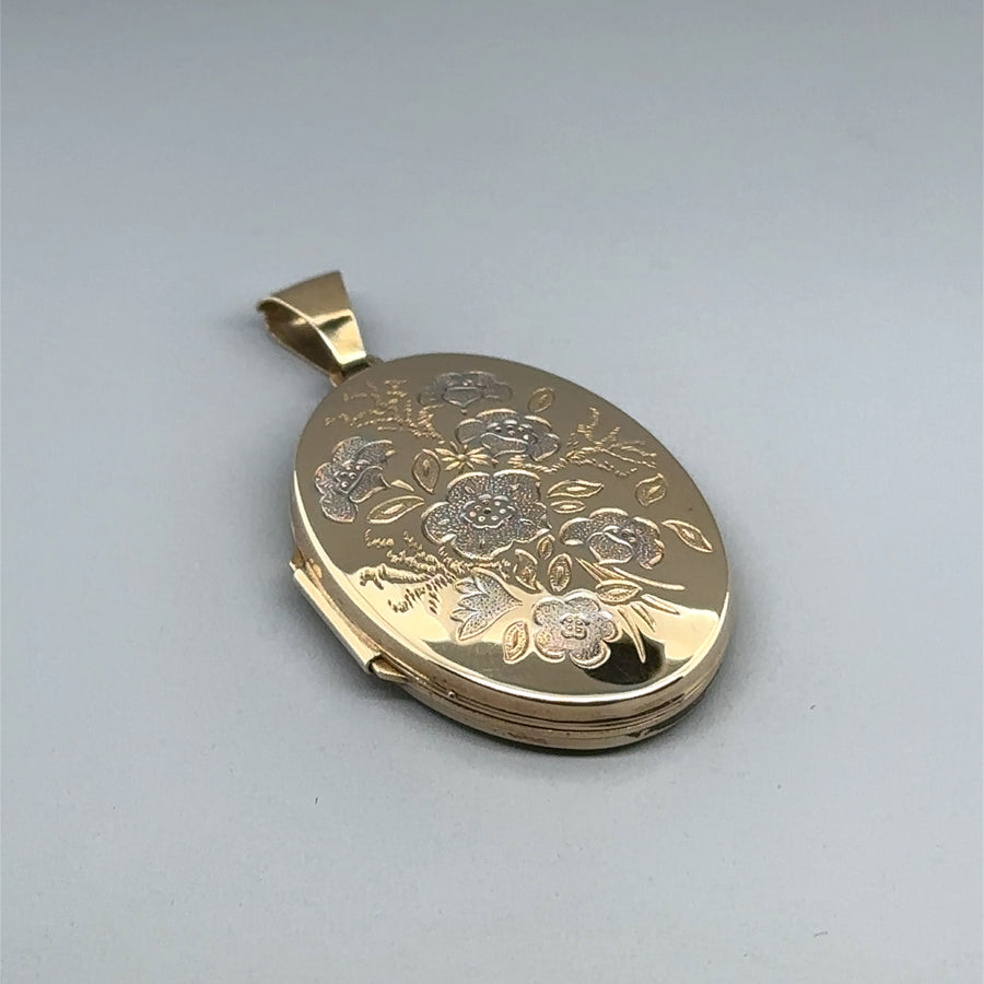 9ct Bi-Colour Floral Locket