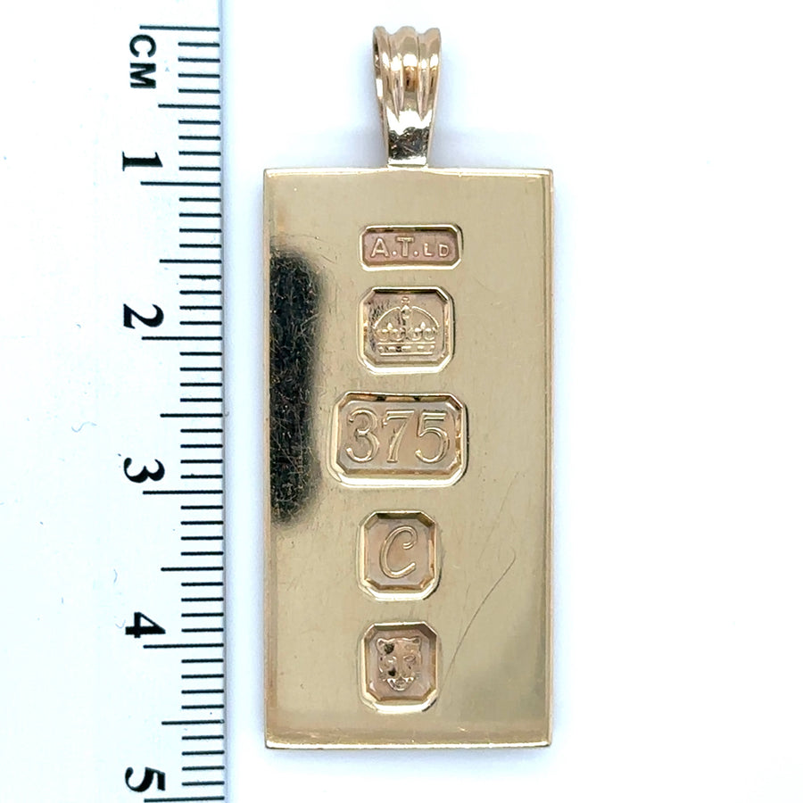 9ct Yellow Gold Ingot Pendant
