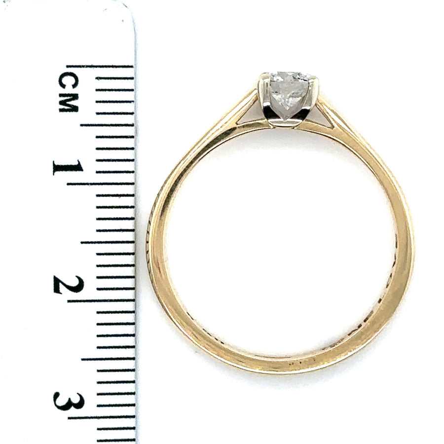 18ct Yellow Gold Single Stone Diamond Ring (c. 0.50ct) - Size T