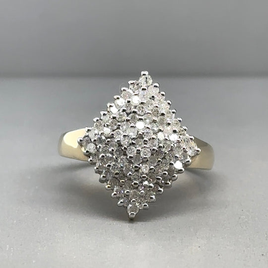 9ct Yellow Gold Diamond Ring (c. 1.00ct) - Size N 1/2