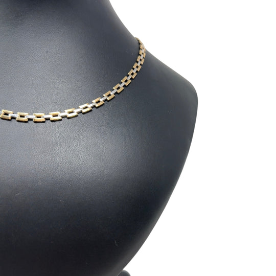 9ct Bi-Colour Link Necklace (17")