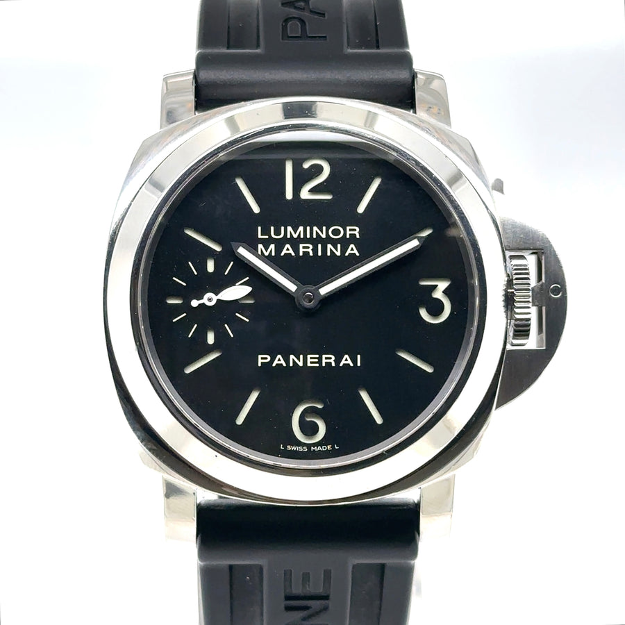 Pre-Owned Stainless Steel and Rubber Strap Luminor Marina Panerai Watch (Gents)