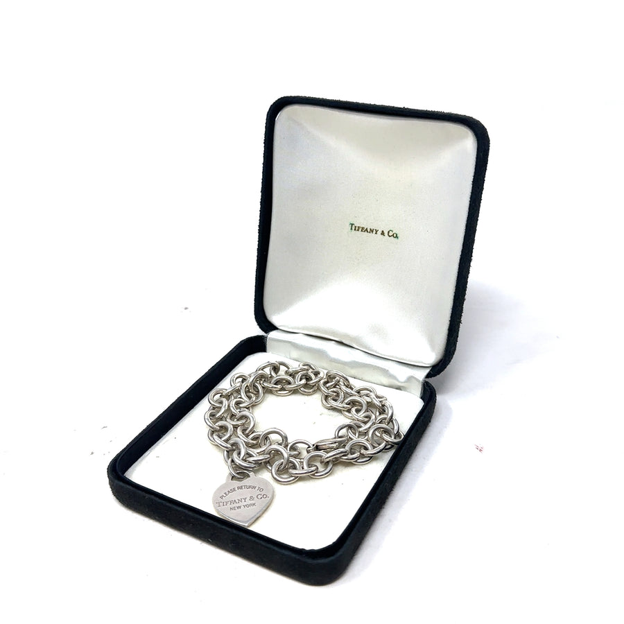 Sterling Silver Tiffany & Co Heart Necklace (18")