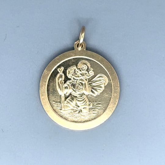 9ct Yellow Gold St Christopher Pendant