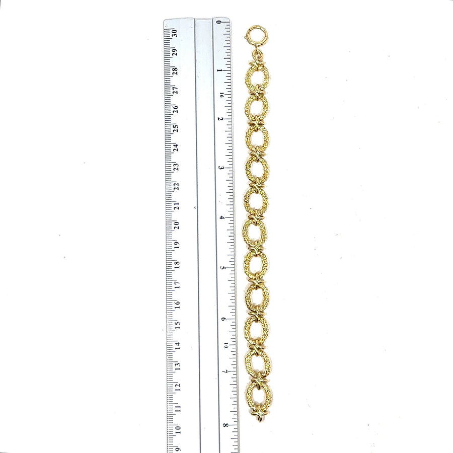 9ct Yellow Gold Fancy Link Circle Bracelet